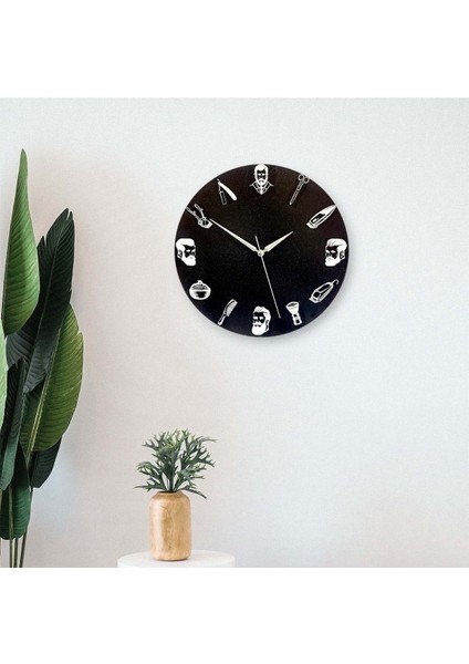 Dekoratif Siyah Berber Kuaför Malzemeleri Duvar Saati fiyatları