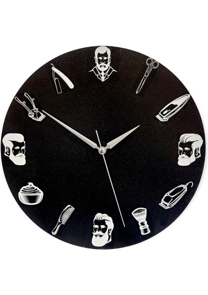 Dekoratif Siyah Berber Kuaför Malzemeleri Duvar Saati fırsatları