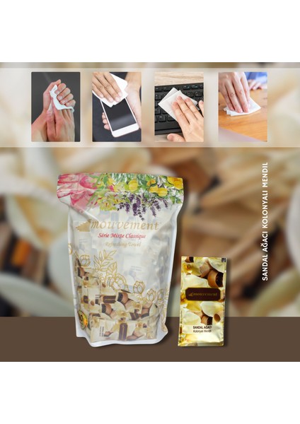 Sandal Kokulu 160'lı Kolonyalı Mendil: Odunsu Ferahlık