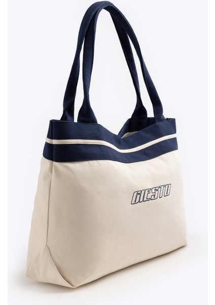 Kumaş Tote Bej Çanta