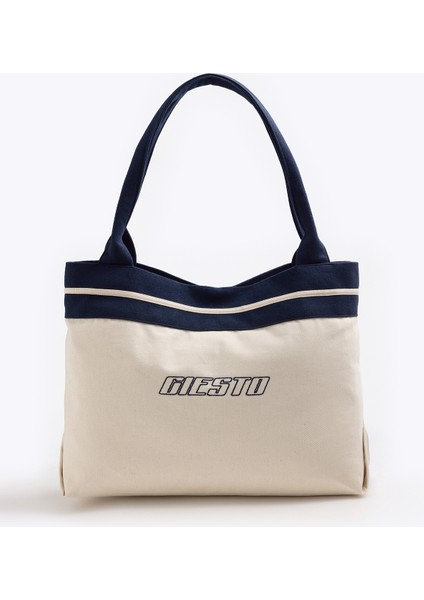 Kumaş Tote Bej Çanta