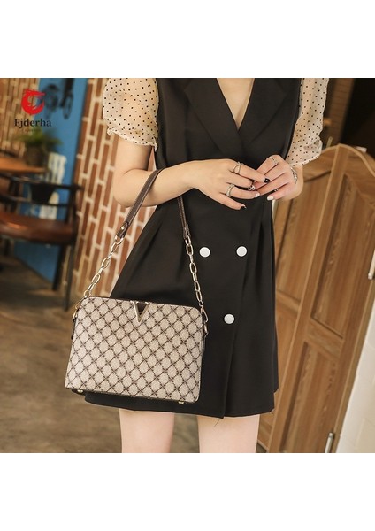 Kadınların Çantası Moda ve Retro Yazılmış Kabuk Çantası ile Uyuşabilir. Çapraz Omuz Çantası, Zincir El Çantası, Trendy. (Yurt Dışından)