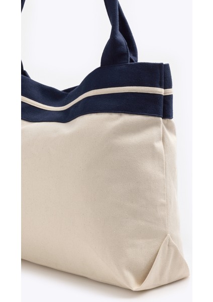 Kumaş Tote Bej Çanta