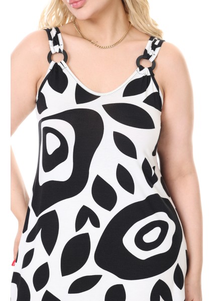 Butik Askılı V Yaka Beyaz Nazar Desen Elbise indirimleri