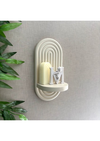 Bohem Model, Küçük Boy 30 x 15 cm , Özel Dokulu Tasarım Dekoratif Duvar Rafı (Hand Made)