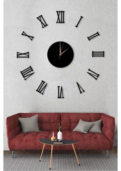 Roma Rakamlı Büyük Ahşap Duvar Saati