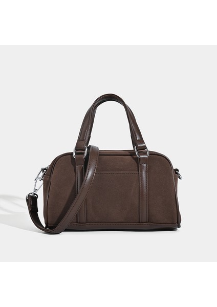 Kore Versiyonu Matte Suede Boston Çantası Omuz Çantası (Yurt Dışından)