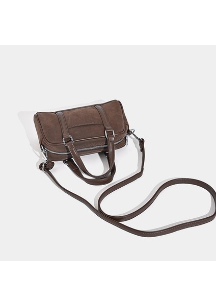 Kore Versiyonu Matte Suede Boston Çantası Omuz Çantası (Yurt Dışından)