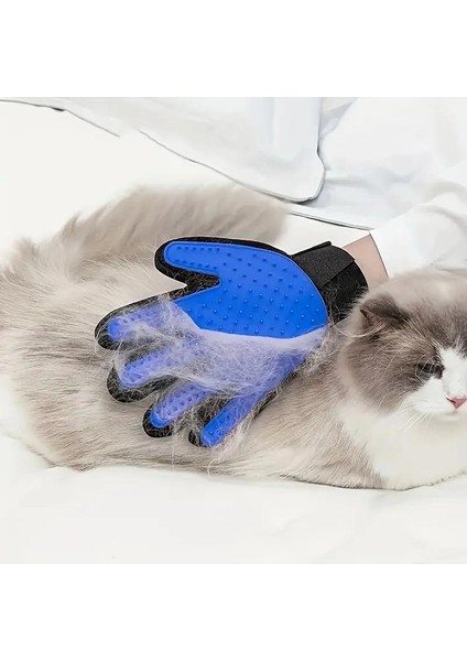 Kedi Köpek Tüy Toplayıcı Eldiven Evcil Hayvan Tüy Toplama Eldiveni Sağ El Mavi Renk