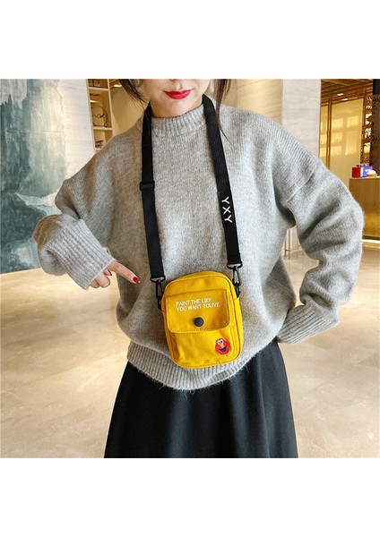 Kore Ins Kanvas Crossbody Çanta Çanta Yeni Öğrenci Küçük Taze Debriyaj Omuz Çantası (Yurt Dışından) fiyatları