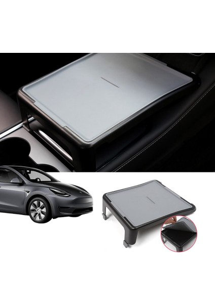 Tesla Model Y / Model 3 Ön Orta Konsol Çok Amaçlı Masa, Gri Renk