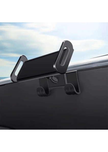 Tesla Model Y / Model 3 Ön Göğüse Takılan Tablet Tutucu ve Ikili Kanca, Siyah Renk