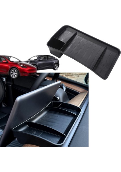 Tesla Model Y / Model 3 Mıknatıs Tutuculu Ekran Arkasına Takılan Düzenleyici, Siyah Renk