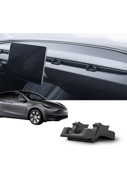 Tesla Model Y / Model 3 Ön Göğüse Takılan Telefon Tutucu Aparat, Siyah Renk