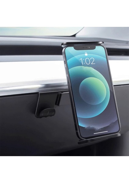 Tesla Model Y / Model 3 Ön Göğüse Takılan Telefon Tutucu Aparat, Siyah Renk