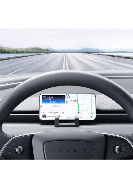 Tesla Model Y / Model 3 Ön Göğüse Takılan Telefon Tutucu Aparat, Siyah Renk
