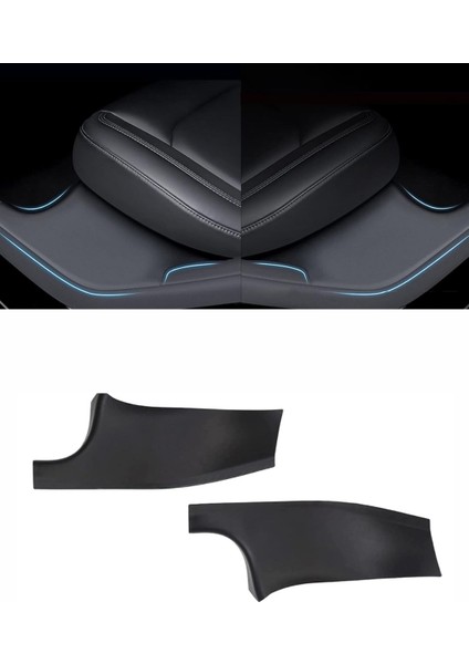 Tesla Model Y Arka Kapılar Için Çizilmez ve Dayanıklı Kapı Eşiği Bakaliti, 2 Adet Set Olarak, Siyah Renk