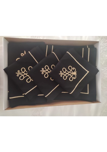 Gold Nakışlı Masa Örüsü Runner Peçete Takım