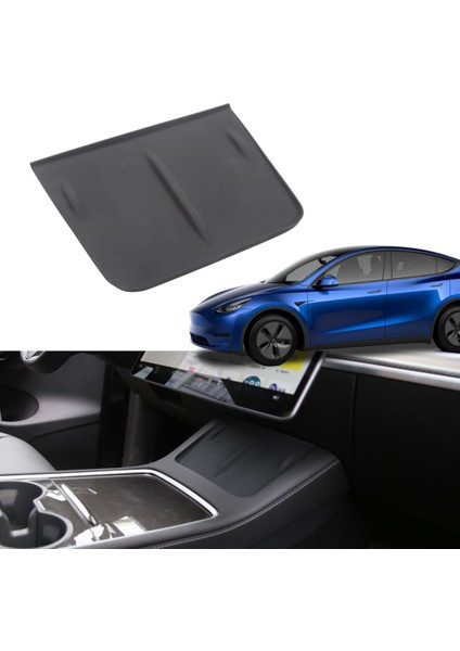 Tesla Model Y / Model 3 Tpe Plastik Telefon Şarj Pedi, Siyah Renk