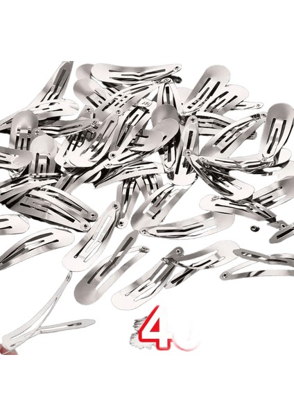 50PCS Gümüş Metal Bb Saç Klipleri Kızlar Y2K Punk Damla Şekilli Saç Tokası Saç Kekleri Ettes Sevimli Headdress Diy Saç Takı Yapım Renk: Şerit (Yurt Dışından)