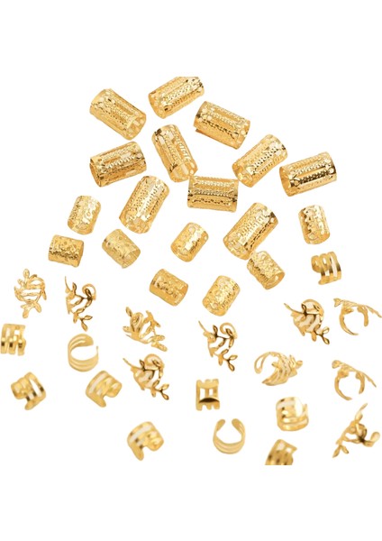 40PCS Dreadlock Saç Yüzükleri Ayarlanabilir Manşetler Klips Saç Örgüler Kirli Örgüler Boncuk Saçlı Saç Aksesuarları Kadınlar Için Şapka Kızlar Metal Renk: Altın (Yurt Dışından)