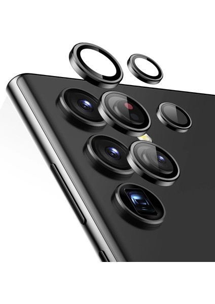 Samsung S23 Ultra Kamera Lens Koruyucu - Siyah