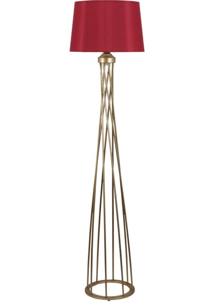 Burgulu Eskitme Metal Lambader Bordo Konik Şapka , Oturma Odası ,yatak Odası , Salon Lambader