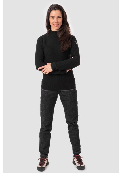 Fanes Eng. Logo Am Kadın Kazak Sweatshirt Siyah