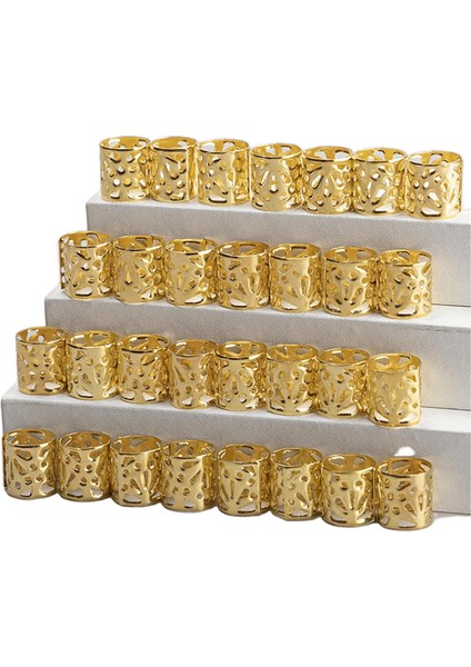 10/30PCS 10X12MM Küçük Gümüş Altın Kaplama Saç Halkası Örgü Dreadlocks Delik Mikro Boncuklar Ayarlanabilir Manşet Klips Saç Örgü Şekillendirme Renk: Altın 30 Adet (Yurt Dışından)