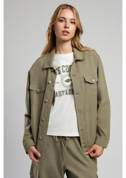 Puble Kadın Dokuma Ceket A. Haki modelleri