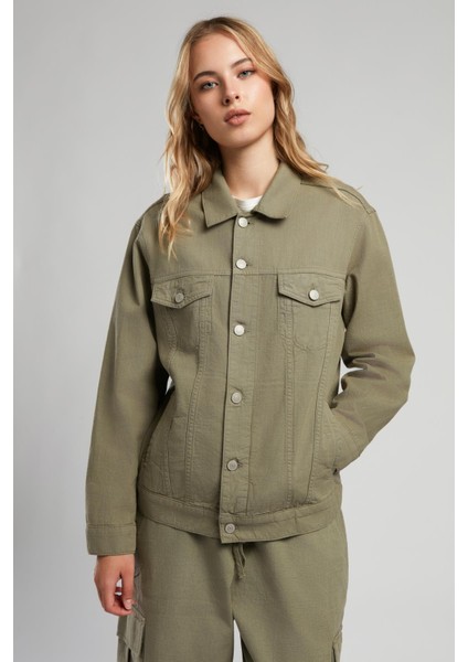 Puble Kadın Dokuma Ceket A. Haki indirimleri