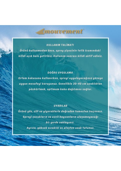 500 ml Okyanus Esintili Oda Spreyi ile Ferah Bir Atmosfer