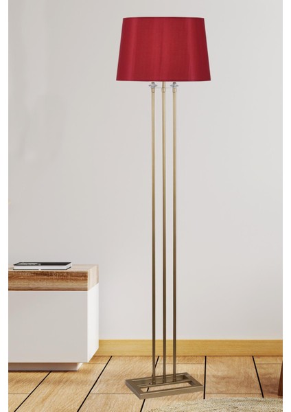 Lona Eskitme Lambader Bordo Konik Şapka Modern , Oturma Odası ,yatak Odası , Salon Lambader