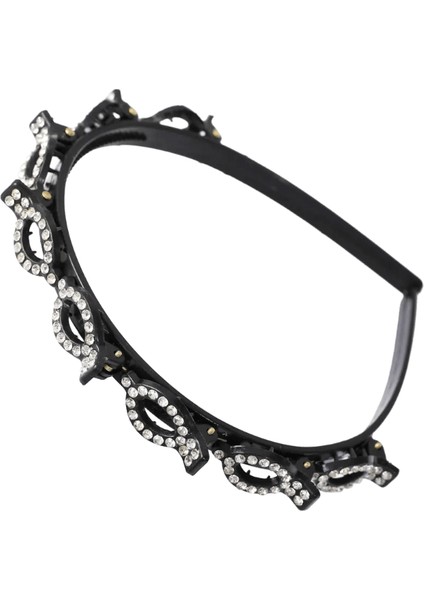 Çift Katmanlı Bantlar Klipli Saç Bantları Moda Plastik Örgülü Kafa Bandı Punk Yeni Örgü Kadın Şapkalar Saç Aksesuarları Inci Renk: A156 Beyaz (Yurt Dışından)