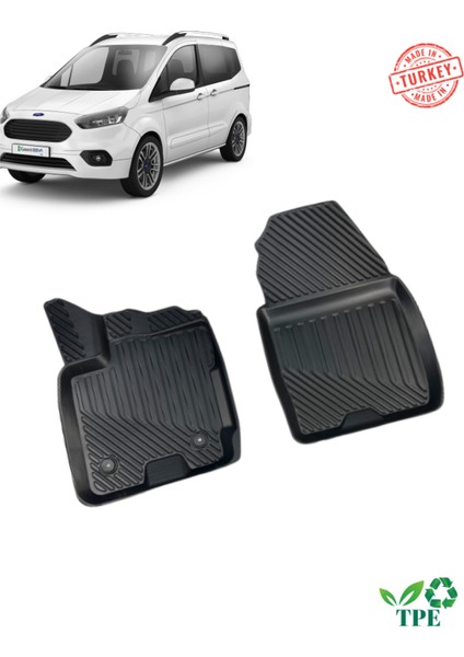 Ford Tourneo Courier 2014+ Havuzlu Oto Paspas Ön Iki Parça