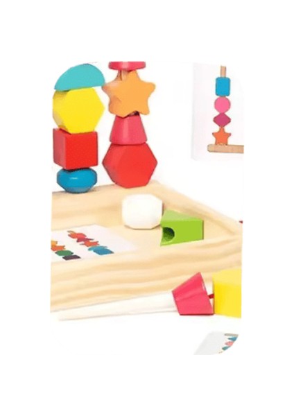 Montessori Ahşap Oyuncaklar Renk Şekil Eşleştirme Bulmaca Oyunu Renkli Boncuklu Renk Biliş Erken Eğitici Oyuncaklar Çocuklar Için Hediye Renk: Saklama Panosu ile (Yurt Dışından)