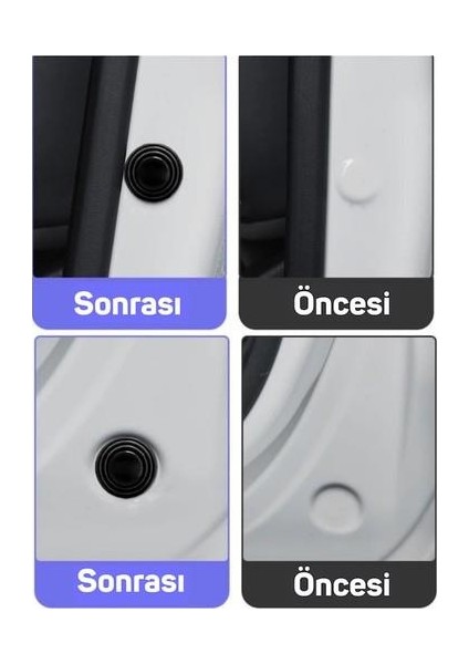 10 Adet Araba Kapı Darbe Ses Emici Pad Araç Kapısı Bagaj Kapağı Darbe Ses Emici Set