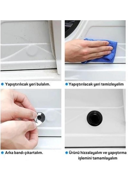 10 Adet Araba Kapı Darbe Ses Emici Pad Araç Kapısı Bagaj Kapağı Darbe Ses Emici Set
