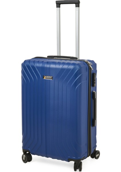 Vertical Line Orta Boy Abs Valiz - Gece Mavisi - 66X45X26 cm