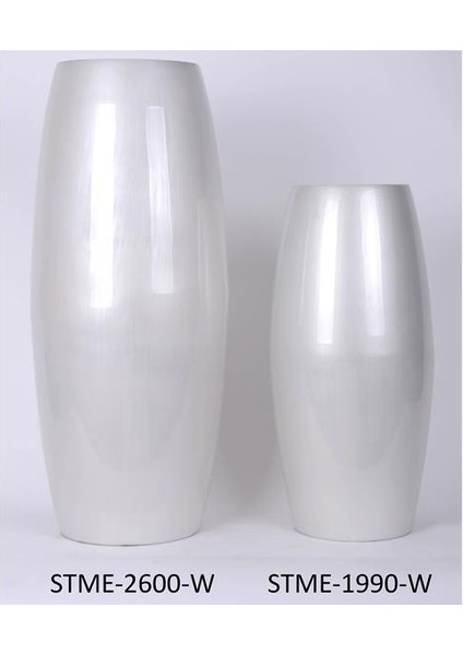 Seta Martına Vazo Uzun Büyük Beyaz 17*17*51 cm