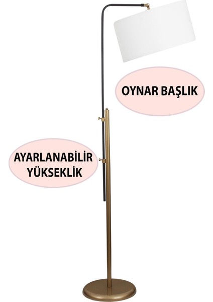 Pente Tekli Siyah Eskitme Lambader Krem Şapka Yatak Odası Oturma Odası Salon Lambader
