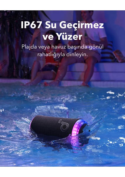 Soundcore Glow Taşınabilir Hoparlör - 360° Ses Bluetooth Hoparlör - Senkronize Radyant Işık - A3166 - Kırmızı
