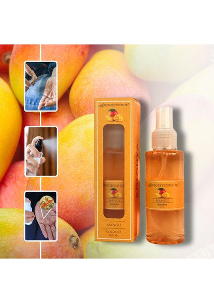 100 ml Tropikal Mango Kokulu Sprey Kolonya ile Enerji Dolu Ferahlık
