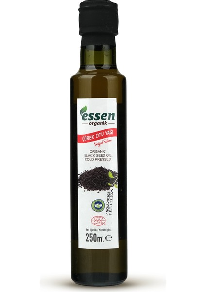 Organik Çörekotu Yağı Soğuk Sıkım 250ml