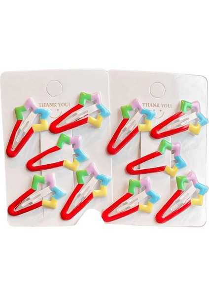 10 Adet/set Kız Bebek Renkli Geometrik Yıldız Süs Saç Klipleri Çocuklar Klasik Sevimli Ettes Saç Tokaları Çocuklar Saç Aksesuarları Renk: Renkli Meteor (Yurt Dışından)