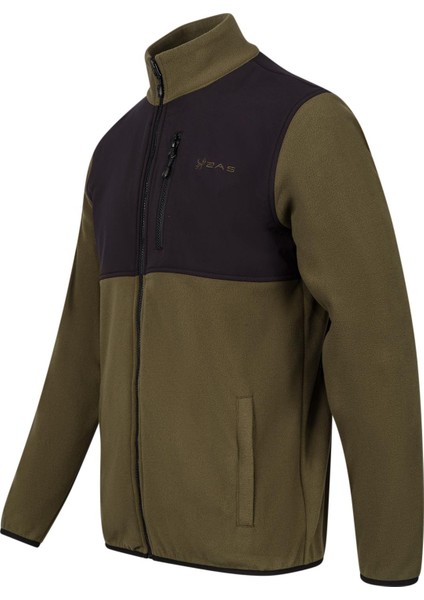 Cliff Erkek Parçalı Ince Polar Sweatshirt Haki
