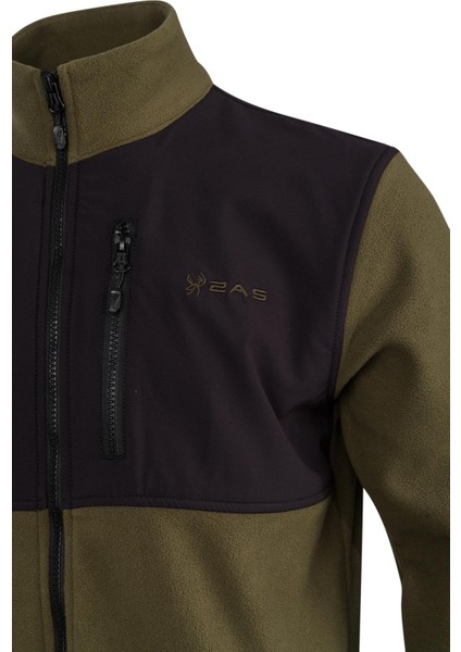 Cliff Erkek Parçalı Ince Polar Sweatshirt Haki
