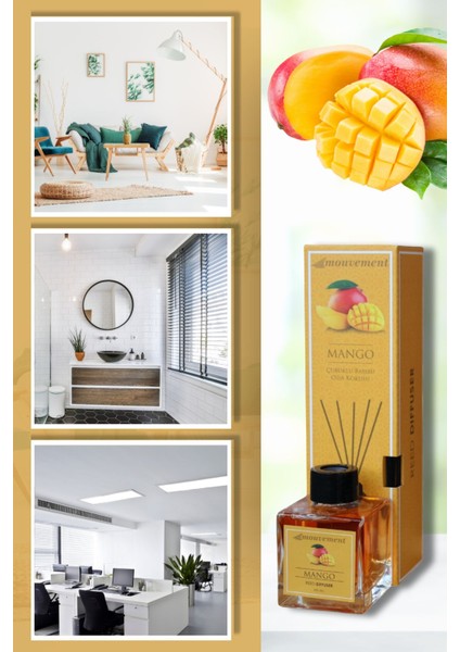 4'lü Çubuklu 100 ml Oda Kokusu Seti (Sandal Yasemin Okyanus Mango)