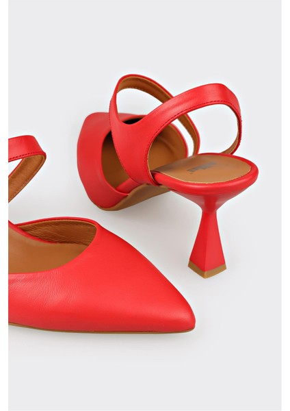 Kırmızı Deri Kadın Topuklu Ayakkabı fırsatları