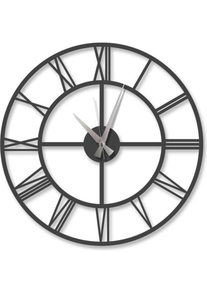Dekoratif Ahşap Duvar Saati - Roma Rakamlı